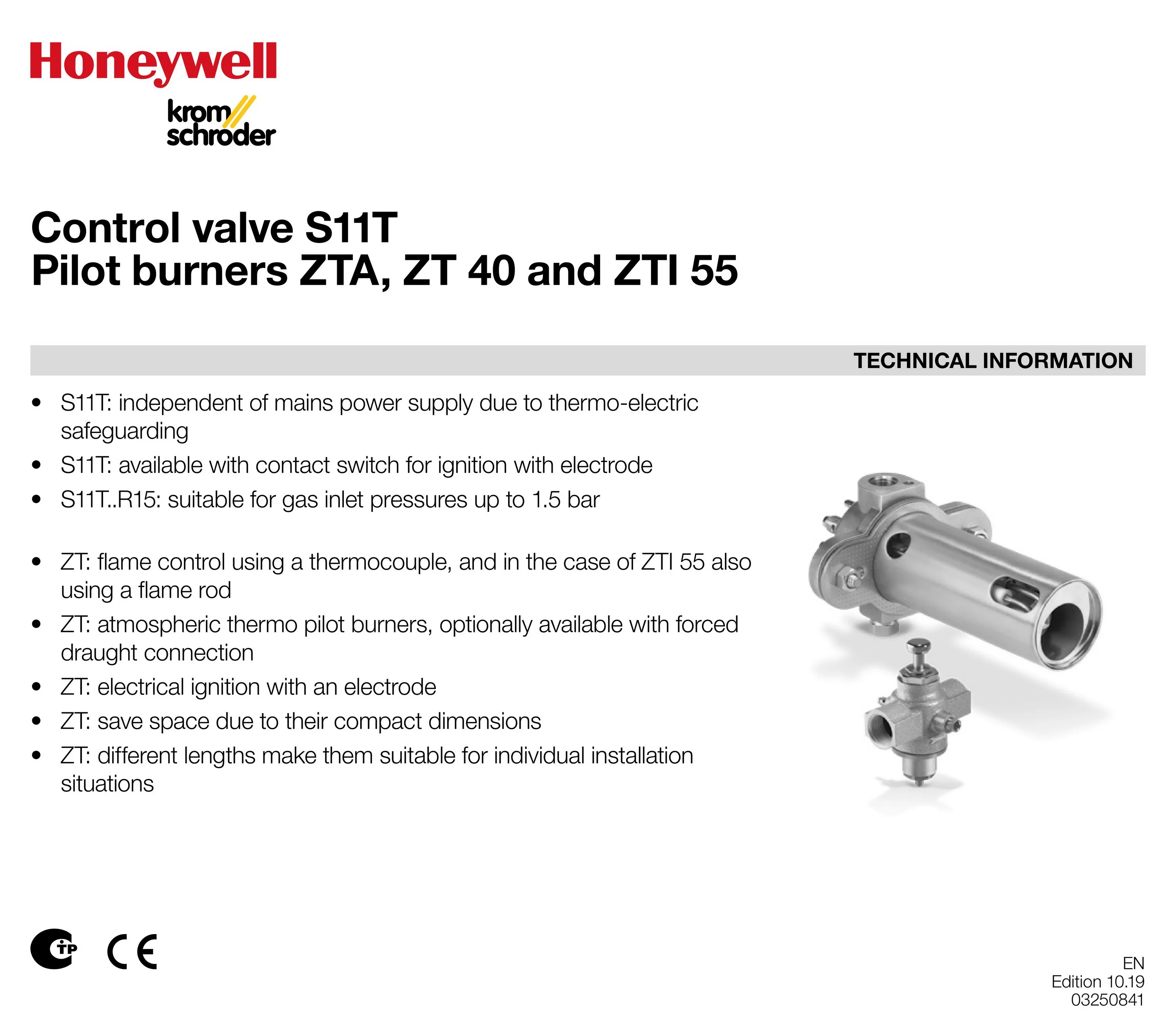 Kromschroder Pilot Burners Zti55 Zti55g105/120a Buy Zti55,Pilot Burners,Kromschroder Product