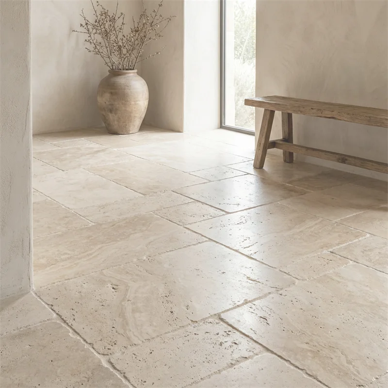 PAIA Stone Handcrafted White Travertine Tiles-Premium Eco-Friendly Durable Floor Wall Tiles for Buildings
