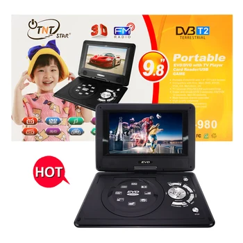 TNT STAR TNT-980 Wholesale 9" 10" 12" 13" 14" Kids EVD 3D Portable Home DVD Player Built In Battery