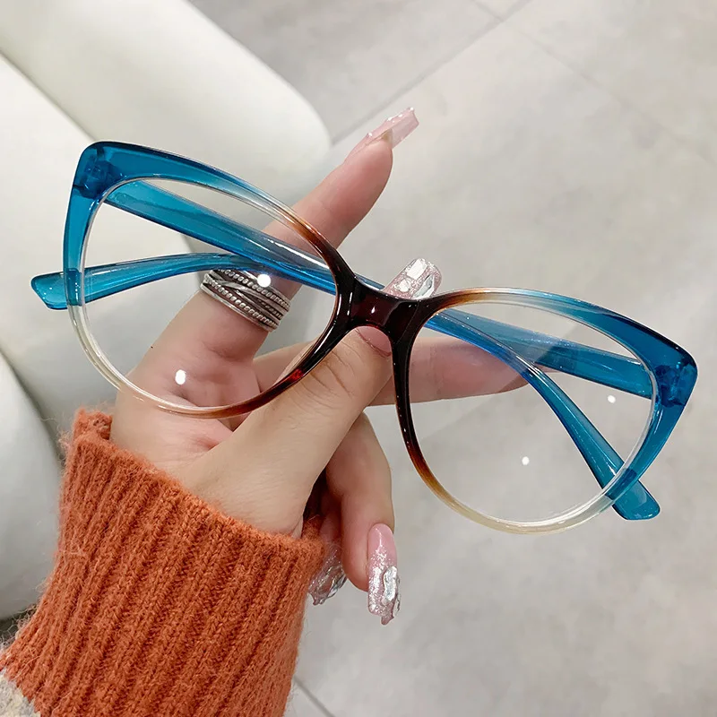 New Arrival Photochromic Anti Blue Light Blocking Glasses Women Cat Eye  Glasses Frames Kacamata Lunette Anti Lumiere Bleu