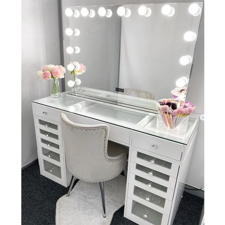 tavolo spogliatoio specchio di vanità con moderno per i disegni camera da  letto e cassetti mobili cassettiera di lusso bianco set trucco scrivania
