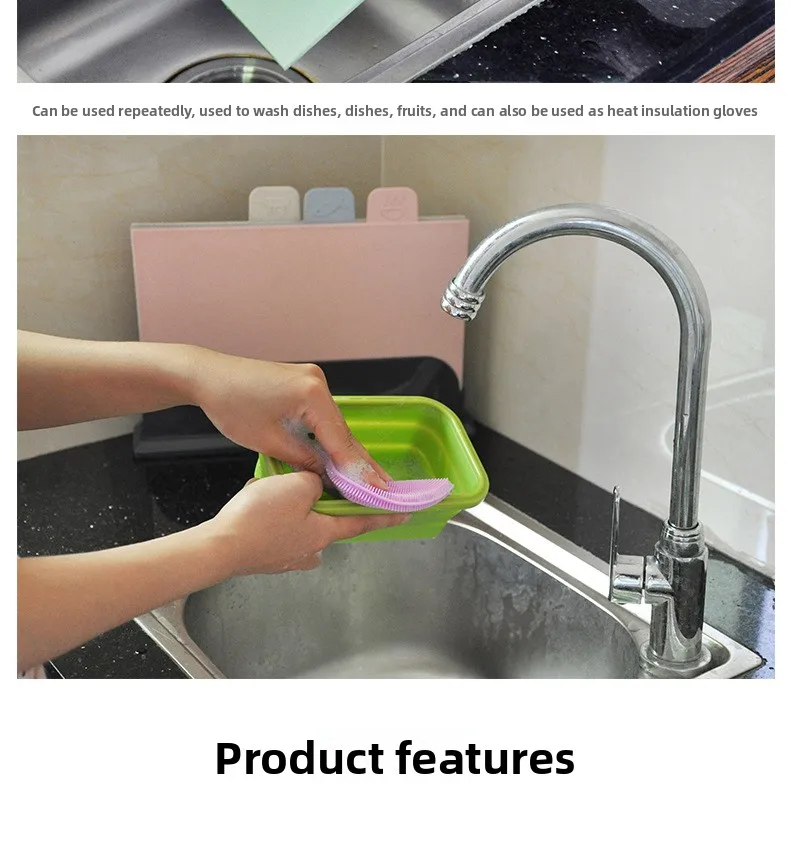 Silicone Dishwashing Cleaning Brush Scrubber Round Silica Gel on Pots Bowls Utensils for Effective Stain Removal factory