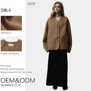 Customized Free Design Casual Handmade Single Breasted Closure Double Sided Short Soft Wool Coat for Winter