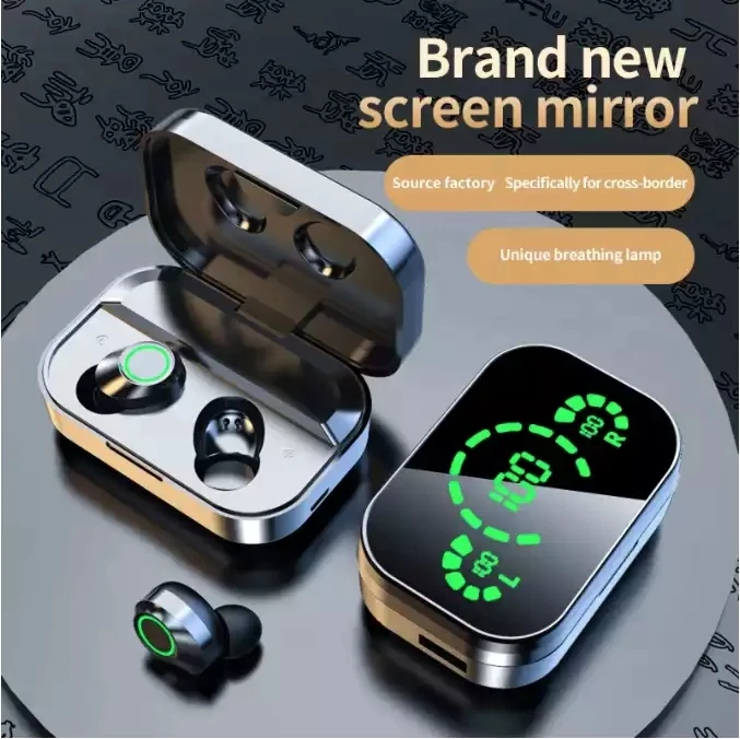 YD03 Mirror TWS Wireless Headphones - Noise Cancelling Earbuds