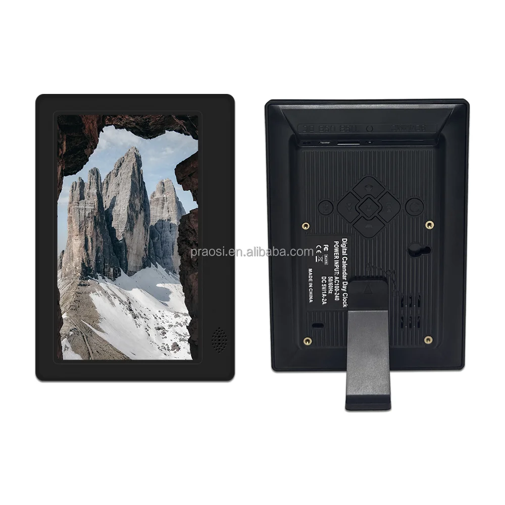 Pros Digital Picture Frame 7 Inch Digital Photo Frame Remote Control 1080P Video Music Calendar Wall Mountable SD Card USB Drive