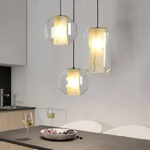 Modern Nordic Villa Living Room Cafe Restaurant LED Glass Chandelier with 3-Year Warranty