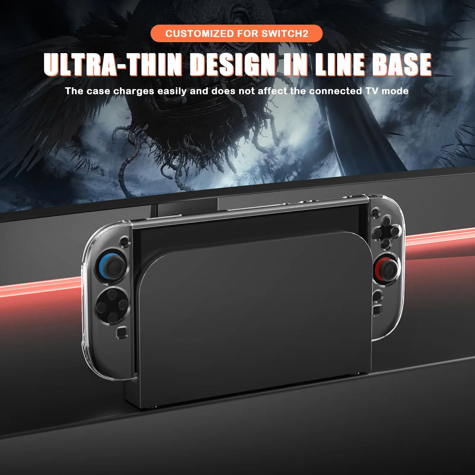 product laudtec crystal case pc protective box split host ns2 controller transparent protective case for nintendo switch 2-5