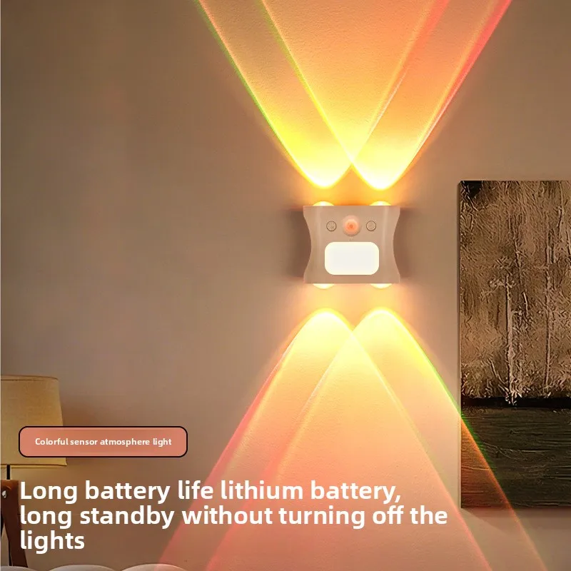 Timanson Cross-border New Arrival Cordless Indoor Wall Lamp Smart LED Spotlight Human-Body Induction RGB Cat-Eye Light
