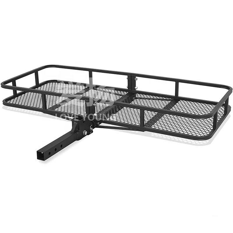 Universal Folding Luggage Rack Hitch Mounted Steel cargo carrier basket
