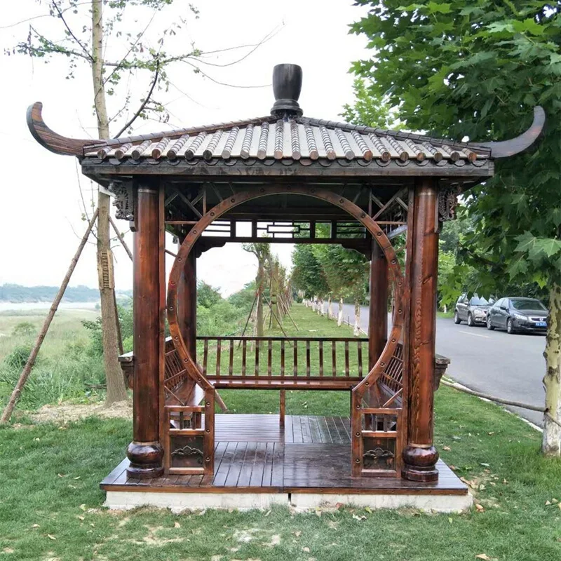 Garden Building Chinese Wooden Prefab Gazebo Small House Movable Kits Easy Install