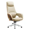 Silla de oficina alta con respaldo gris.