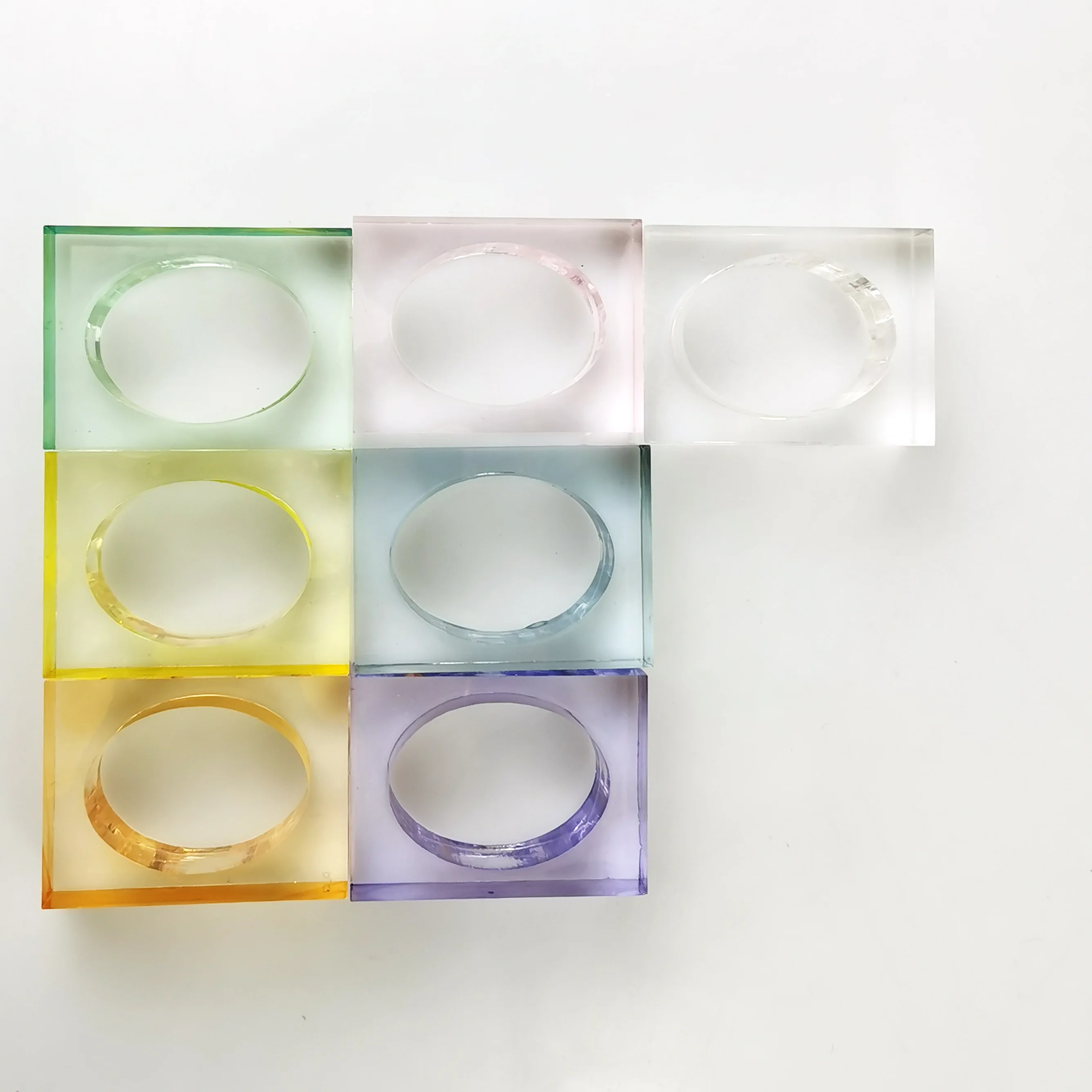 Crystal Acrylic square Napkin Ring, Decoration Napkin Holder Many Colors