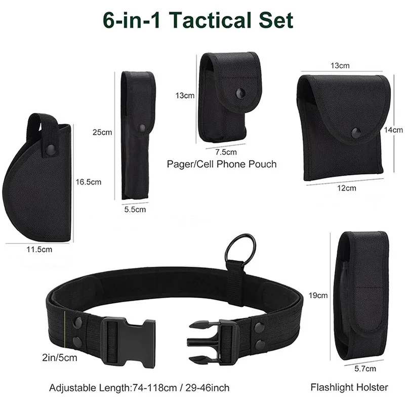 Adjustable Modular Equipment Security Utility Tactical Belt with Components Multifunctional Pouches Practical Tactic Waist Belt