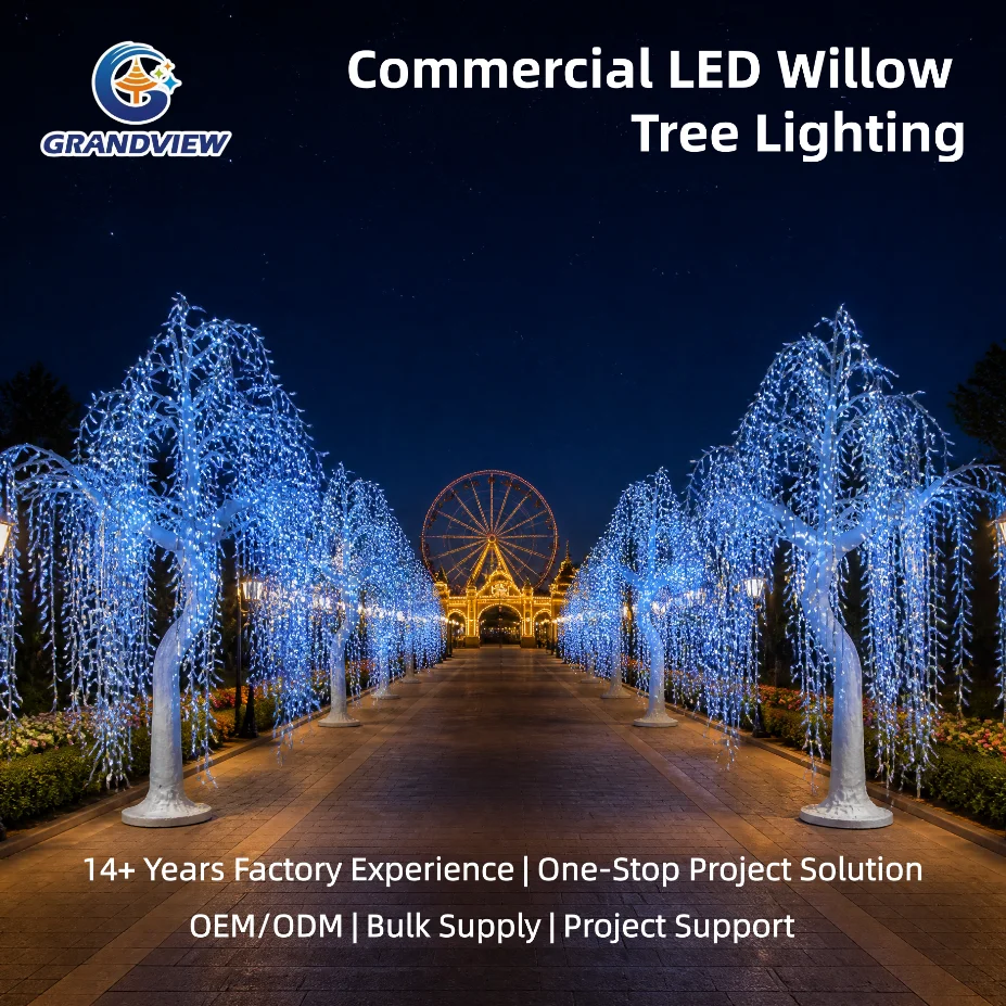 Kommerzielle Led-weeping-willow-baumbeleuchtung,Künstlicher Baum Mit Lichtern Für Freizeitparks,Resorts,Gärten Und Landschaftsdekoration