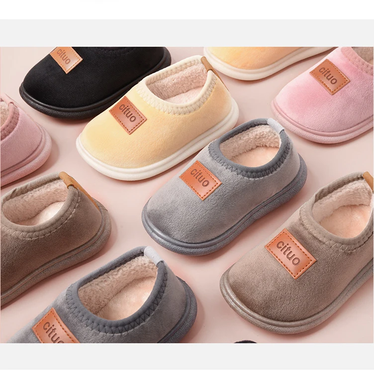 Winter Warm First Walker Baby Shoes Room Soft Bottom Fine Fleece Non-slip Cotton Shoes