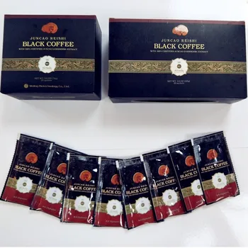 Wuling Lingzhi Coffee 2 Instant Coffee Powder and Reishi Extract in I with Ganoderma Instant Coffee ,private Label Black 1 BOX