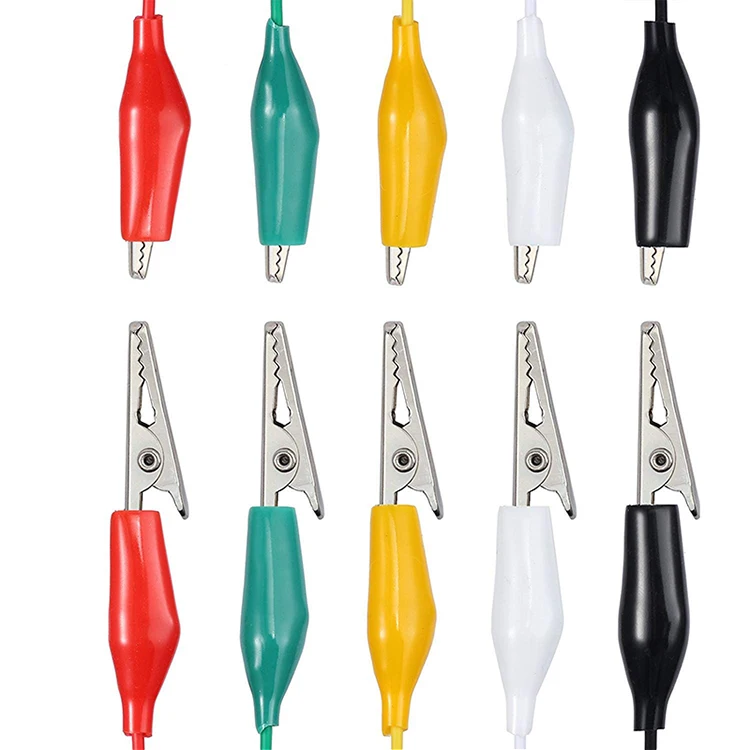 Goochain 5 цветов 10 шт. Двусторонняя крокодил кабель защищенный зажим «крокодил» Измерительный