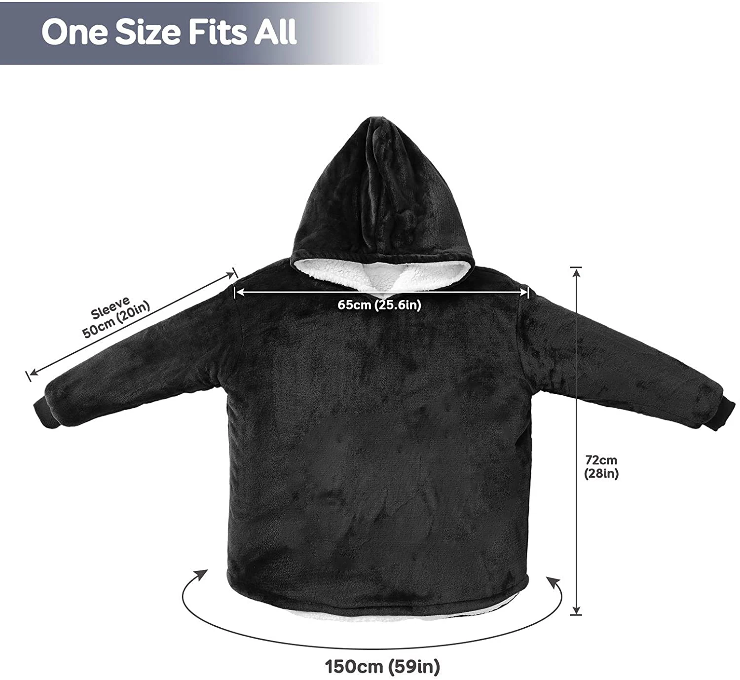 High Quality Warm Luxury Wearable Oversized Hooded Blanket With Sleeves