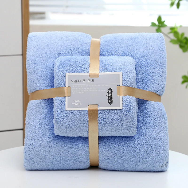 Coral Velvet Large Size Microfiber Bath Towel Set Lint Free Bath Towel