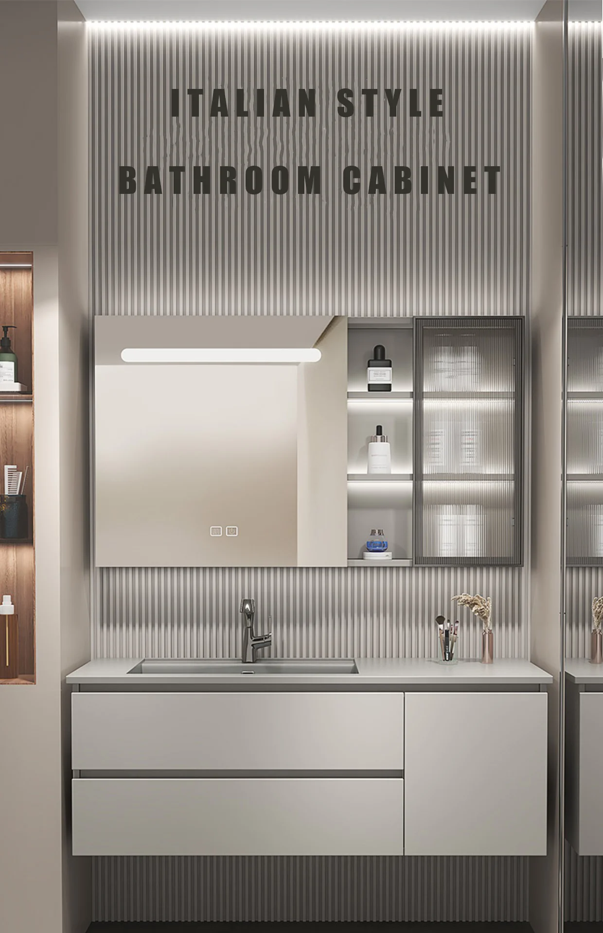 Modern Floating Bathroom Vanities With Sink And Mirrors Wood Bathroom