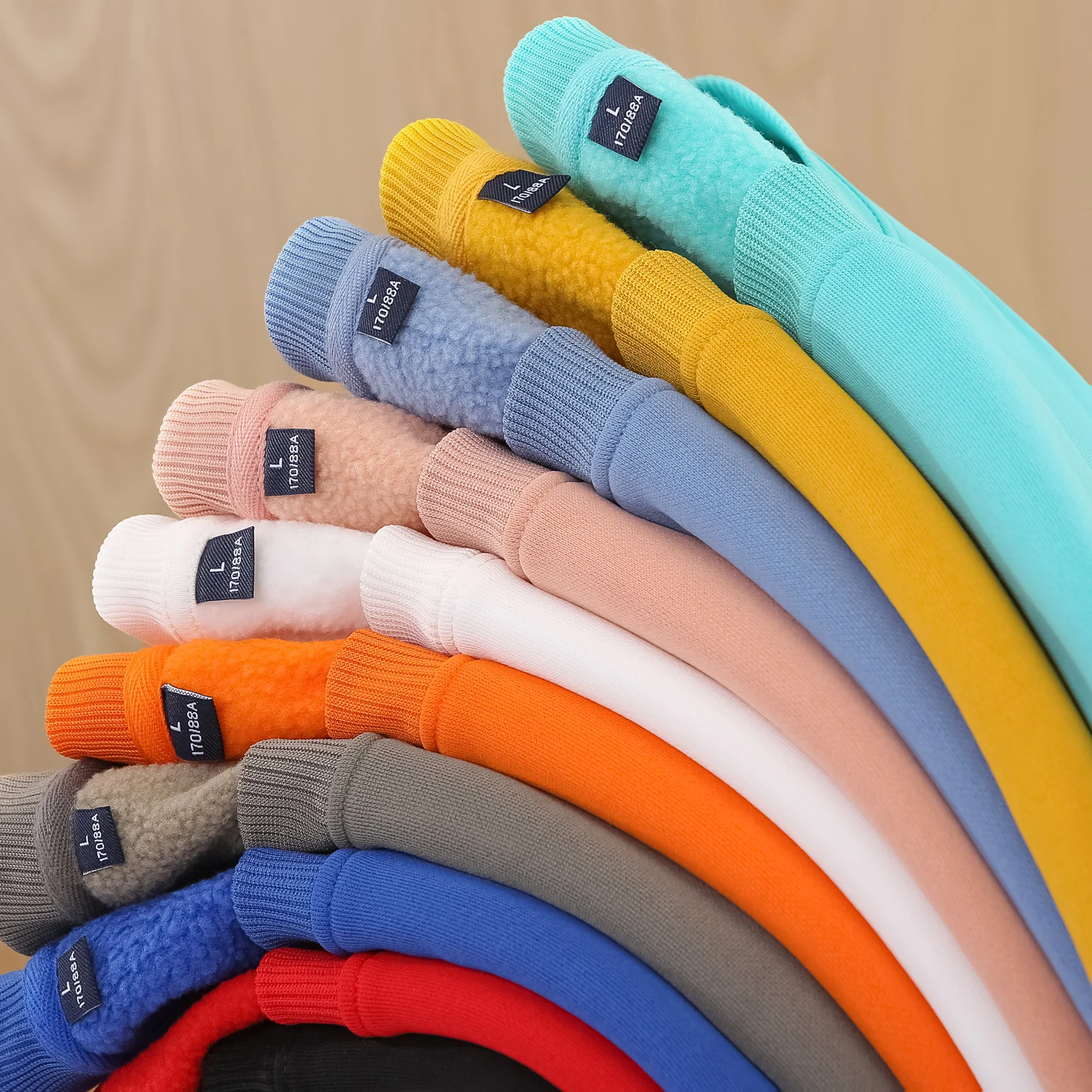 Custom man's blank plus size heavyweight 350Gsm 100% cotton hoodless sweatshirt multicolor plain uni
