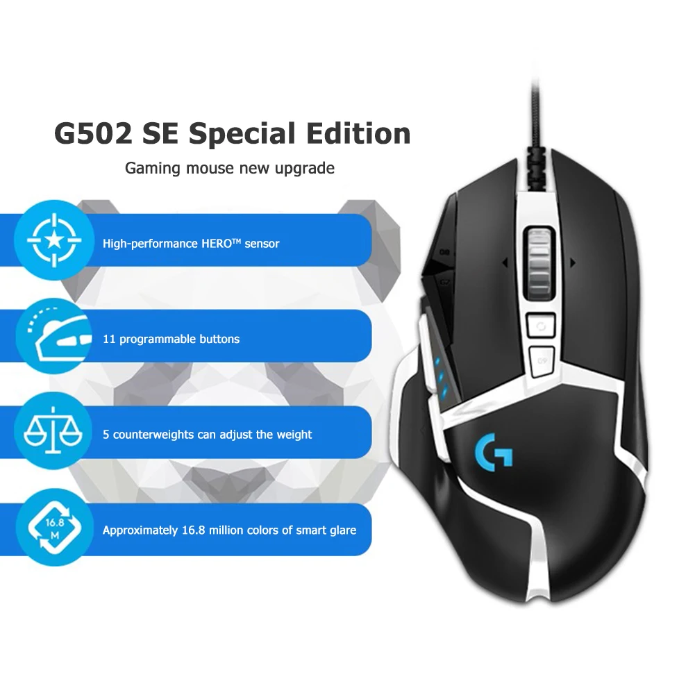 Wholesale G502 SE/G502 Hero Optical HERO Macro USB Wired Mechanical Gaming Mouse RGB Backlight Wired Mice Dropship From m.alibaba.com