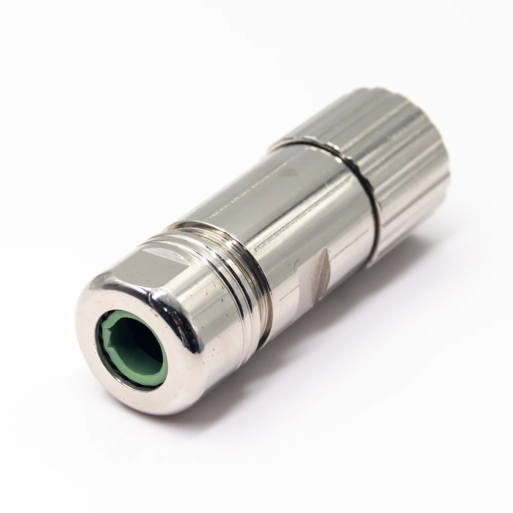 Hybrid Power M23 8Pin Power Plug Shield Female  Connector Waterproof IP67 Straight Metal Shell Connector