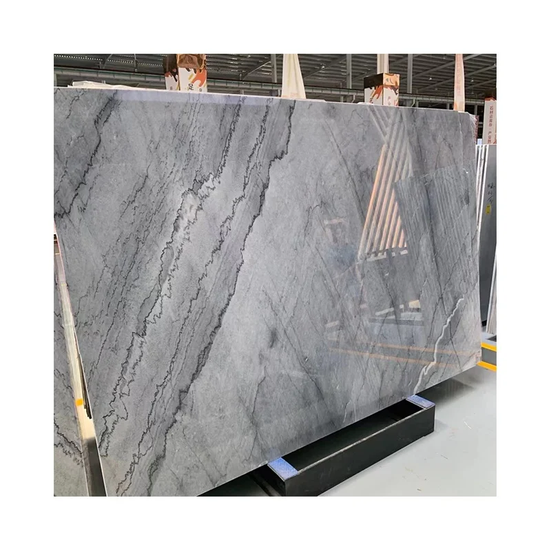 China Natural Bruce Grey Marble Bookmatch For Interior Wall Floor Project Supply Price Grey Marble Slab