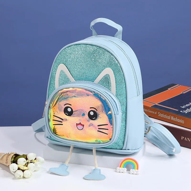 3D Cartoon Cat Luminous Women Backpack Animals Design Waterproof Pu Leather Sequin Kindergarten Kids School Bags 3D Cartoon Cat Luminous Women Backpack Animals Design Waterproof Pu Leather Sequin Kindergarten Kids School Bags