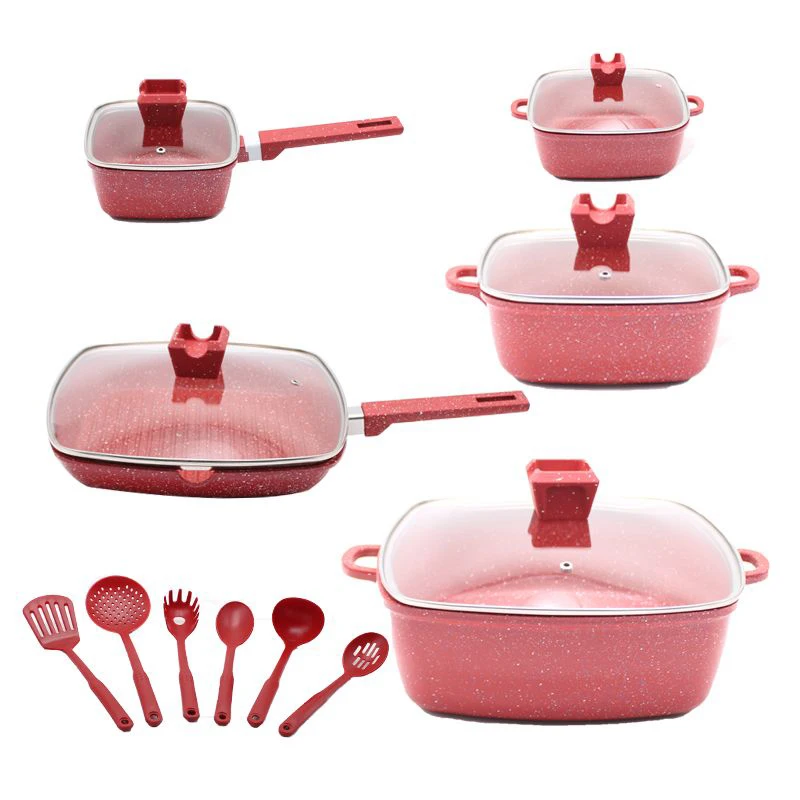 and Pots Set Nonstick - 16 PCS Granite Cookware Set Non Stick