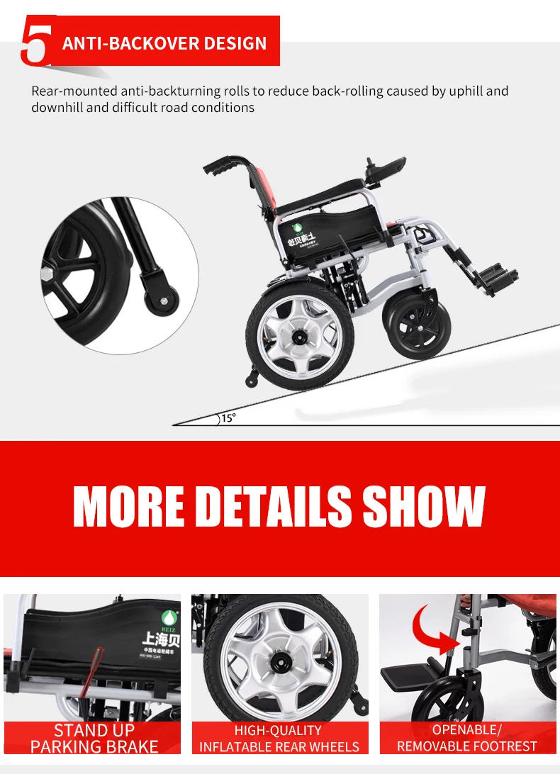 Cheapest Handicapped Foldable Motorized Automatic Powered Electric Wheelchair Wheel Chair Mobility Chair details