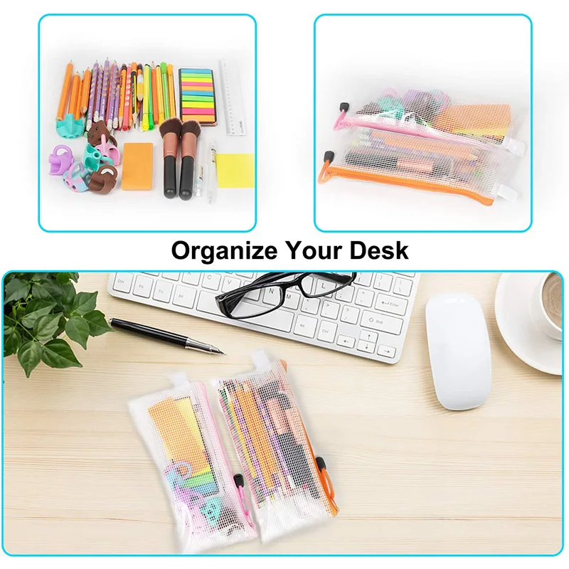 Прозрачная пластиковая папка-конверт А4 для документов, с отделением для визиток, для школы и офиса