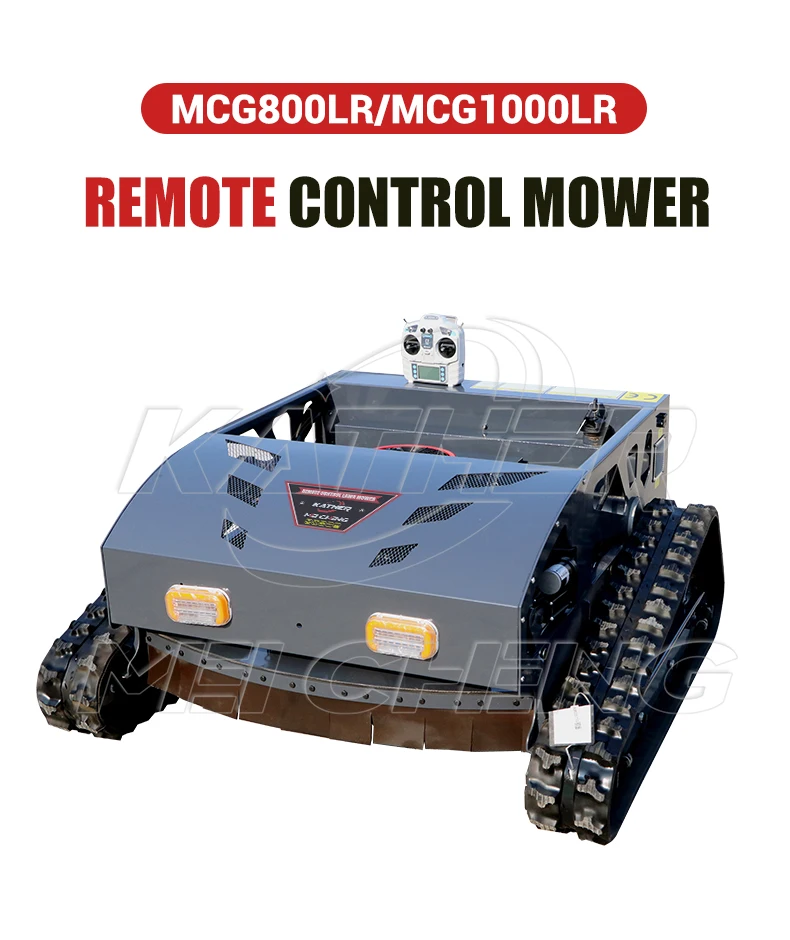 product ce epa approved all terrain gasoline crawler lawn mower remote control robot with agriculture rubber tracks for grass cutting-6