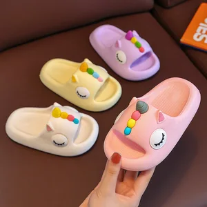 Summer Children Casual Cartoon Unicorn Slipper Kids Cute Indoor Home Bathroom Non-slip Shoes for Beach