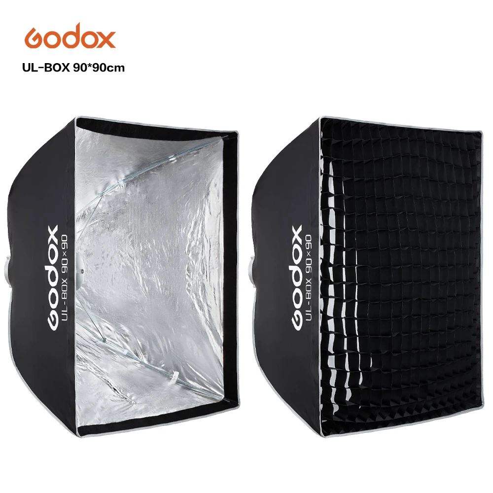 Softbox Carré Godox UL-Box 90x90 Cm Avec Monture Bowens - Pliable Rapide, Avec Grille Et Diffuseurs - Pour éclairage Photo/vidéo - 14