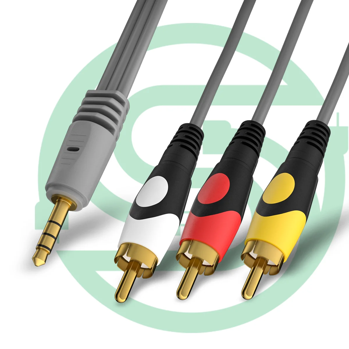 to RCA Audio Video Cable, to 3-Male RCA Adapter