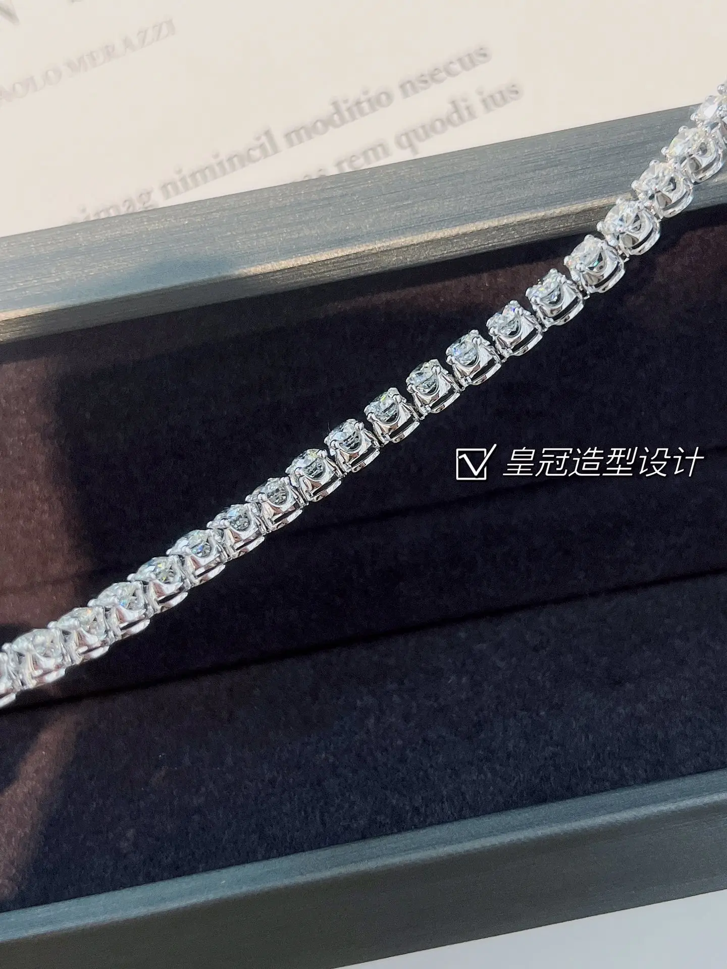 18k White Gold Crown Single Diamond 10.188ct Four Claw Diamond Bracelet Full Diamond Bracelet