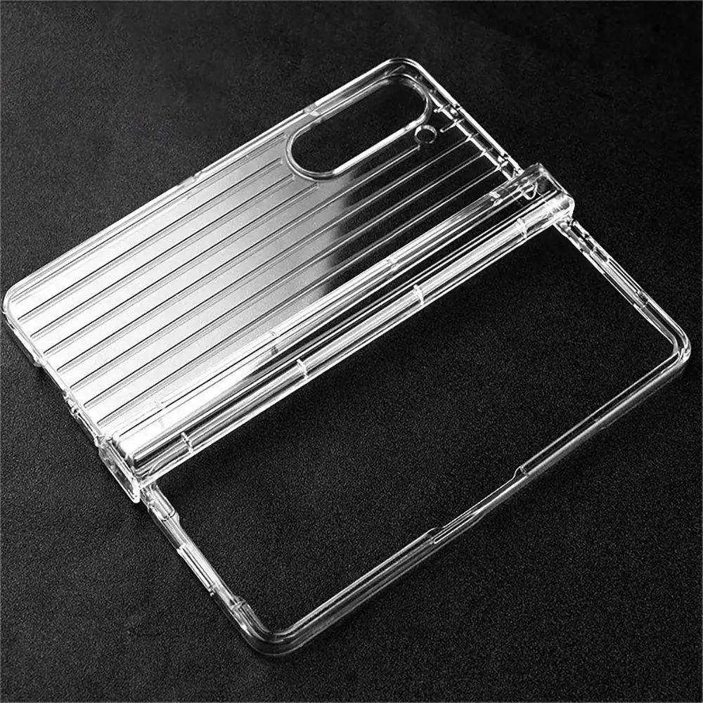 Transparent Pc Phone Case For Samsung Galaxy Fold5 Fold4 Fold3 Z Fold2 High Quality Luggage Fold Mobile Case Sjk119 Laudtec