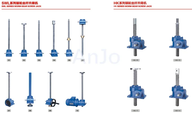 SWL1t / SWL2.5t Load 200KG/500KG Manual Screw Lifting Elevator Screw Rod Small Manual Worm Gear Screw Jack Elevator Lifting