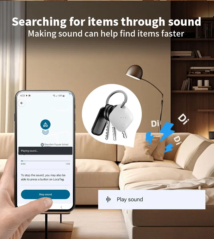 RSH Smart GPS Tracker & Locator Android Tag by Google Find My Device 3-Year Battery Key Finder for Luggage Pets Wallets Bags manufacture