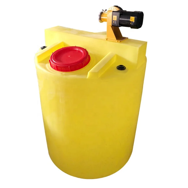 200L Dosing Bucket PE Flat Bottom Plastic Mixing Bucket PAM Dissolving tank Sewage Treatment Reagent Dosing System