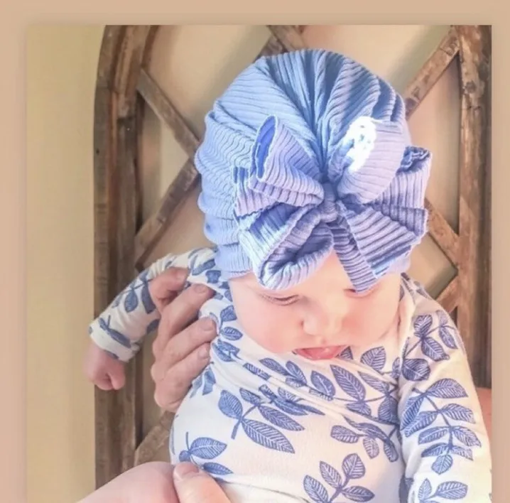Sombrero turbante corona de bebé gorro de punto para bebés 