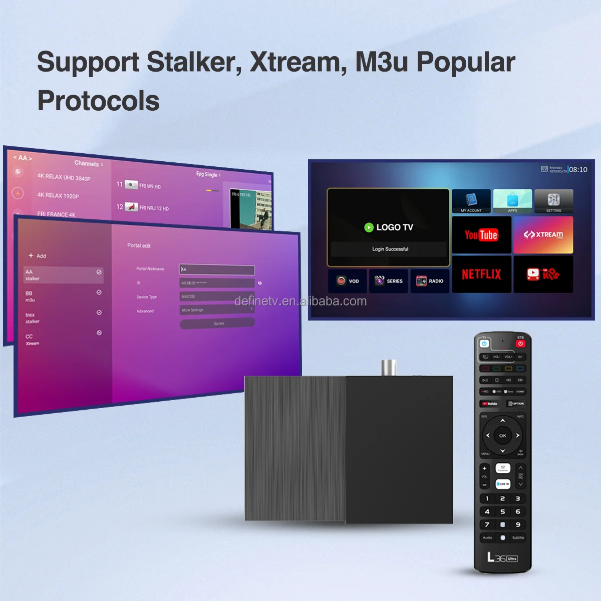 Linux 4K UHD Satellite Player DVB-S2X Ott Set-top Box IPTV M3u Quad-core 1G 8G OTA Update Dual-WiFi 2.4G/5G STB TV BOX Media