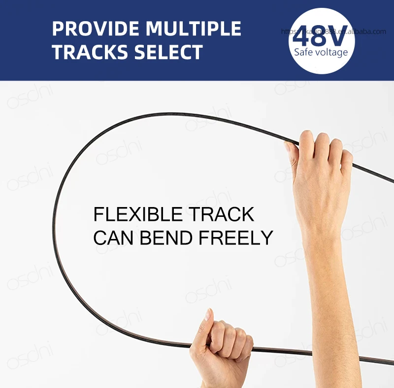 现代表面曲线线性柔性发光二极管轨道灯圆形智能涂鸦紫蜂无线轨道Diy Dc48V装饰吊灯