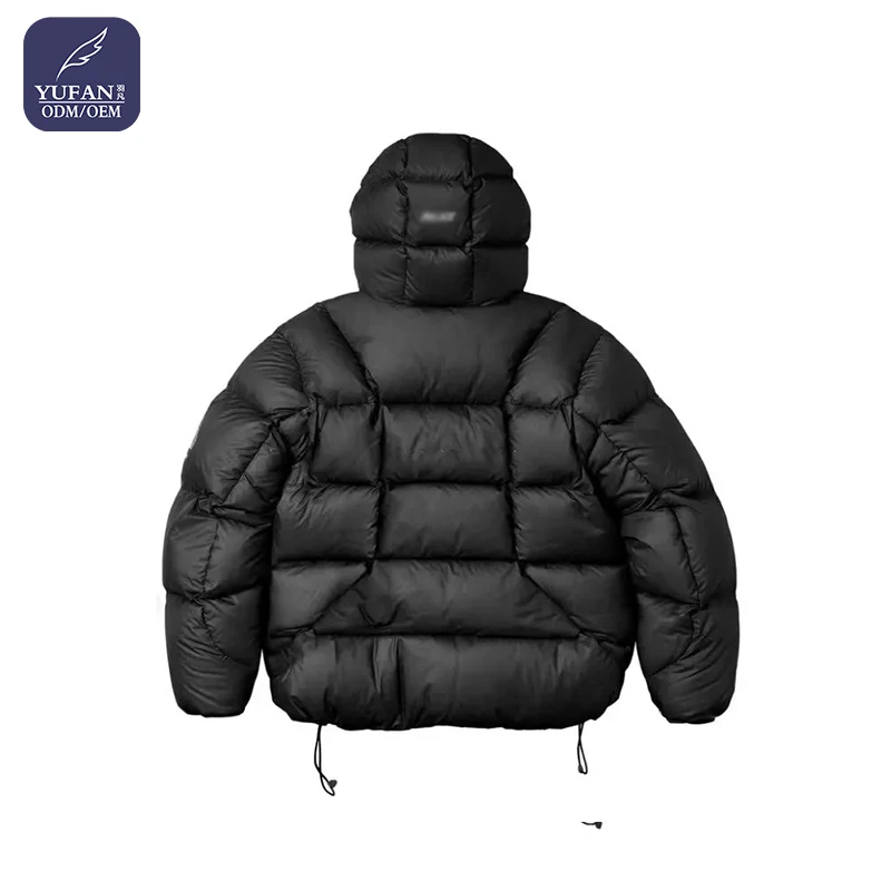 Yufan Custom Black Puffer Down Jacket Downfilled Quilted Down Jacket