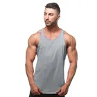 Men's Sleeveless Gym stringer Vest oem logo custom Solid plain Bodybuilding Fitness Men Y-back Tank Top singlet