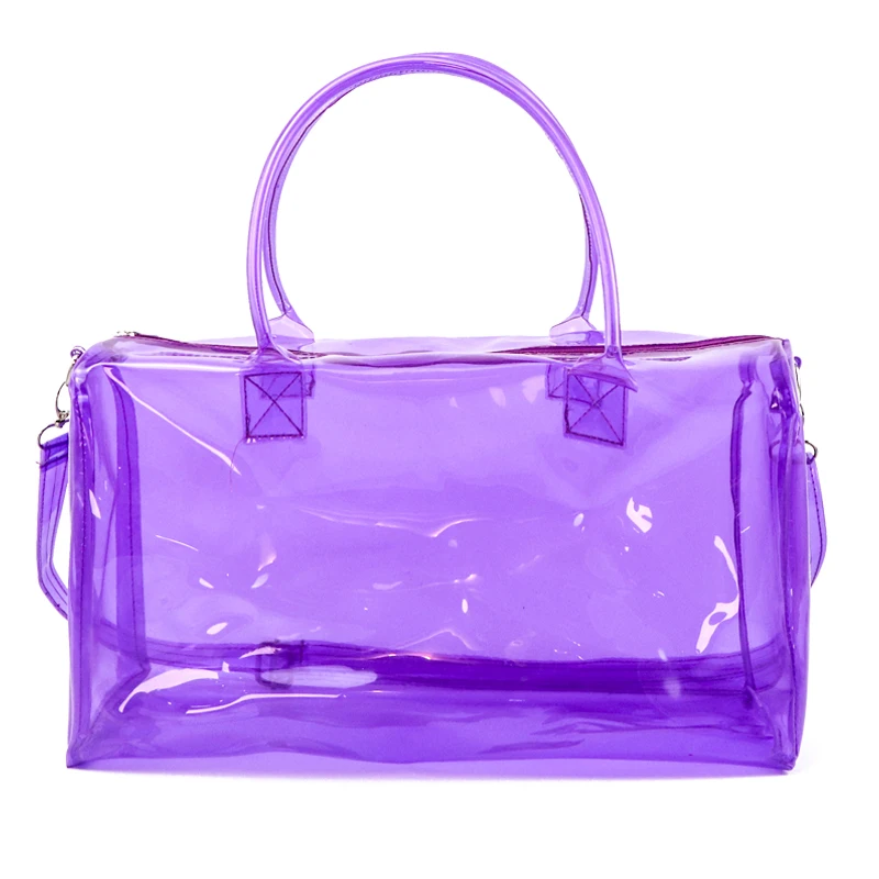 Source spend the night bags clear duffle bag Custom Logo Hologram travel bag  wap loading Pink jelly transparent women handbag on m.