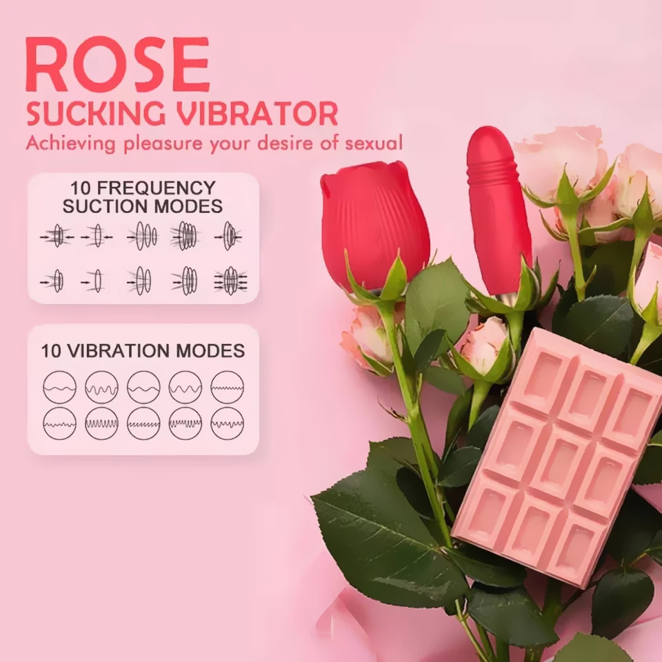 7 Intense Oral Suction Rose Vibrator Sex Toy Women Rose Red Shape