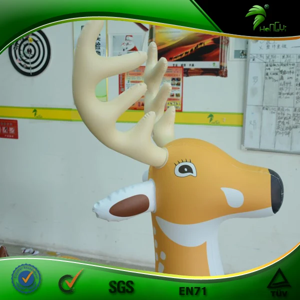 Hongyi Sph Inflatable Animals Squeaky Inflatable Deer Toy Air Blown Inflatable Cartoon Reindeer
