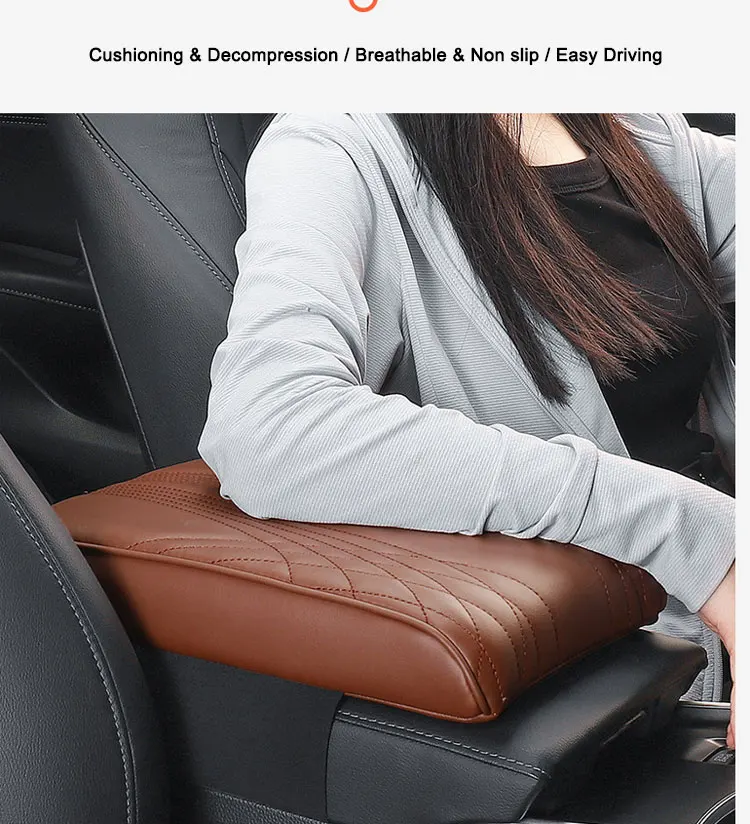 Universal Car Armrest Box Pad Soft Elbow Rest Cushion Cover Anti Scratch Artificial Leather